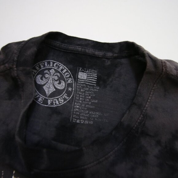 Affliction T-Shirt Mens XL 42" Chest Dye Motors Wings Skull Engine Y2K Moto - Picture 6 of 10